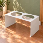 Mat beyaz mama kabı standı XL, boş