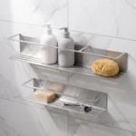 Paslanmaz banyo rafı 42 cm ve 64 cm boyları bir arada