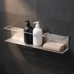 Paslanmaz banyo rafı antrasit duvarda